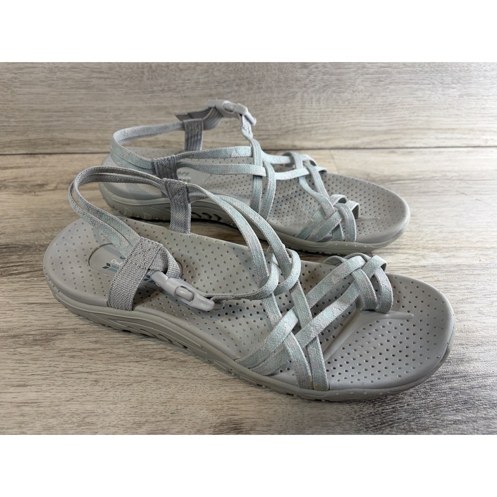 Skechers Reggae Irie Mon Blue Gray Sandal Womens 9 US Outdoor Lifestyle Shoes